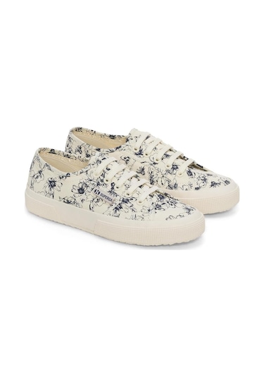 Superga 2750 Sketched Flowers Kadın Bej Sneaker