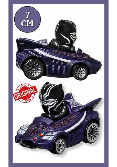Racerverse Tekli Model Araba - Figürlü Yarış Arabası - Marvel Black Panther Kara Panter - 7 Cm
