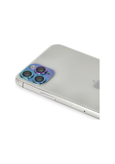 Newface Apple iPhone Uyumlu 11 Pro Max Pers Alüminyum Kamera Lens Semeglbl - 12 - Rainbow -