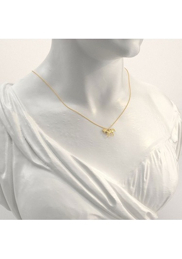 İndigo Takı Sade Minik Koşan At Altın Kaplama Gümüş Kolye