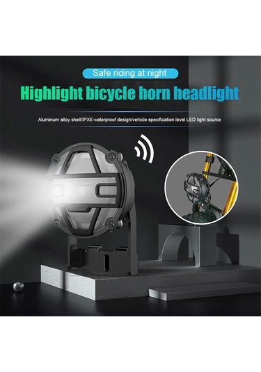 E-bisiklet Farları 36v 48v Elektrikli Bisiklet Korna Işığı Su Geçirmez