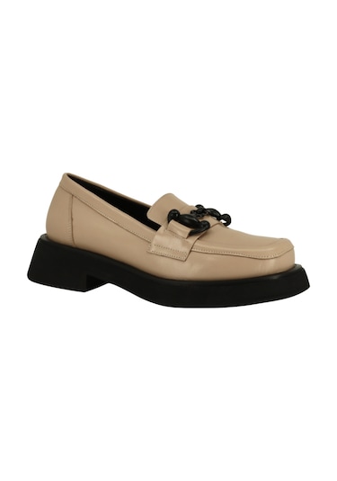 Albini 2610953 Hakiki Deri Kadın Loafer Ayakkabı Bej