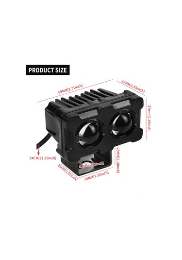 Youtek 12-85v Alüminyum Araç Led Farları, 45w Beyaz/30w Sarı Işık, Ip65 Su Geçirmez, Kol Saçma, Çiftli Paket Siyah