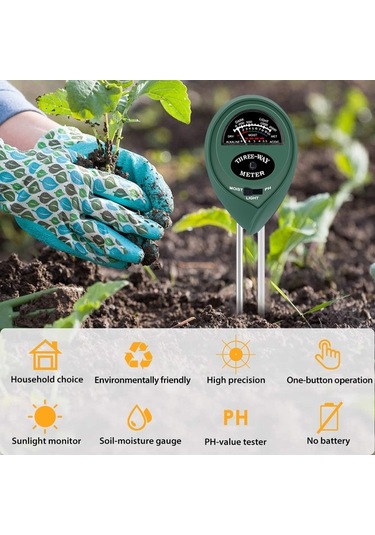 Ulzyvf Bitki Yetiştirme Toprak Test Cihazı Seti - Işık, Ph, Nem Ölçer, 3/4/5 Lü Seçenekler