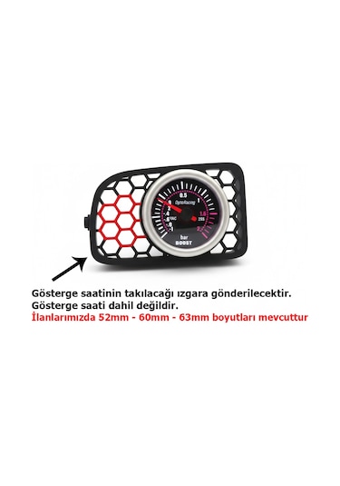 Polo 6r - 6c / Havalandırma Izgara Gösterge Podu Kırmızı 52mm 52