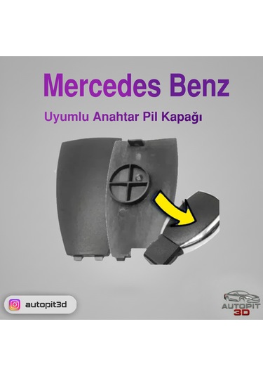Autopit 3d Mercedes Benz Uyumlu Anahtar Pil Kapağı