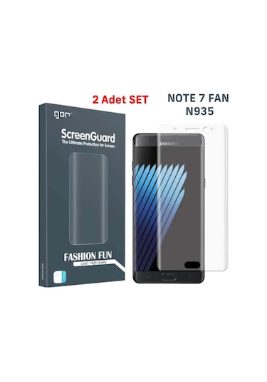 Gor Galaxy Note 7 Fan 3D Kavisli Darbe Emici Full Ekran Koruyucu Şeffaf (276815766)