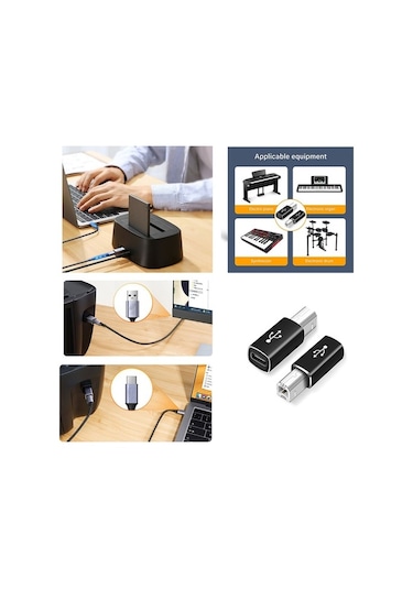 Type C Dişi To Usb B Yazıcı Midi Ekipmanları Için Çevirici Adaptö