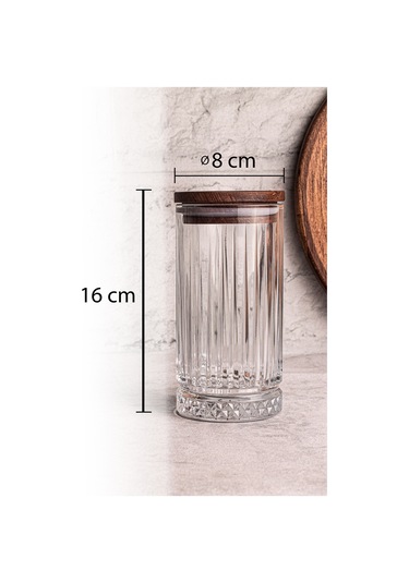 Mira Ahşap Vakumlu Kapaklı Cam Saklama Kabı 450 ml