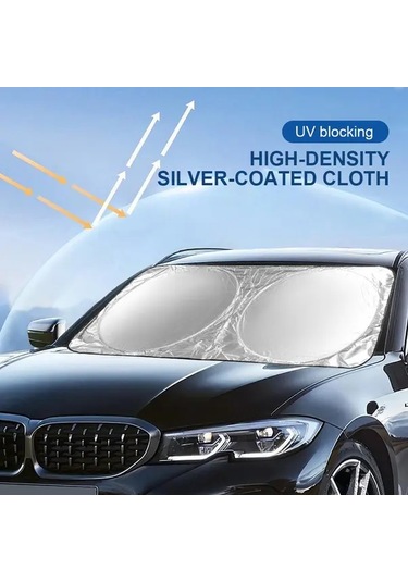 Elmpaly Gümüş Rüzgarlık Güneşlik Katlanır Otomobil Cam Koruyucu