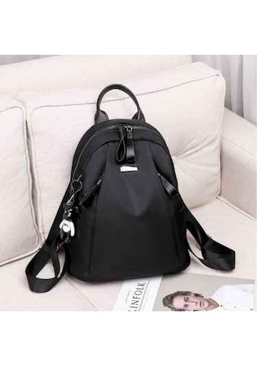 Moveevo Kadınlar İçin Pratik Günlük Sırt Çantası - Siyah, Hafif Kumaş, Bölmeli Depolama, Günlük Seyahat Ve İş İçin Uygun Siyah