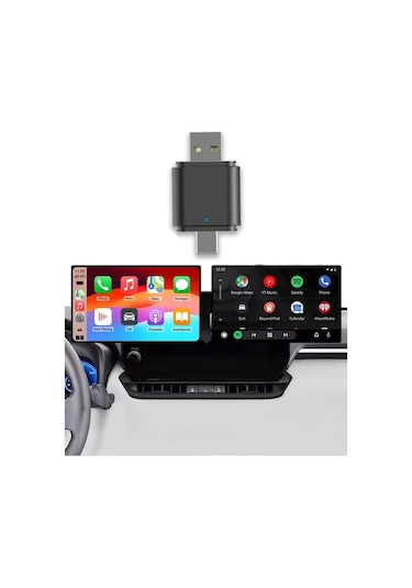 Torima Tab06 Mini 2in1 Kablosuz Carplay Usb Ve Type-c Uyumlu Araç Multimedya Dönüştürücü Adaptörü