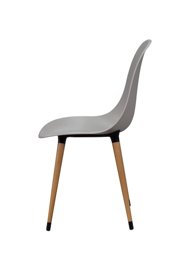 Vilinze Eames Naturel Ahşap Ayak Plastik Gri Sandalye Eames-beyaz Gri - Naturel
