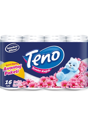 Teno Ultra Tuvalet Kağıdı Çift Katlı 16 Lı Paket Pudra Kokulu (Av