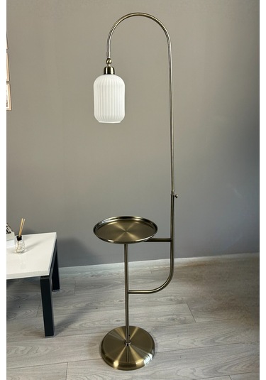 Wingmn Eskitme Gövde Beyaz Cam Hareketli Başlık Lambader Metal Oturma Odası Çalışma Odası Zemin Beyaz