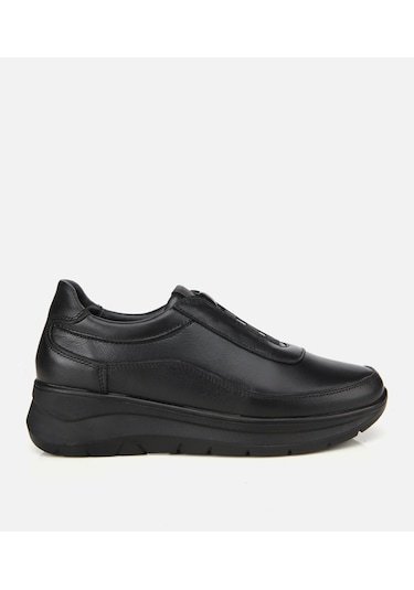 Hotiç Kadın Deri Siyah Lastik Detaylı Dolgu Topuklu Günlük Loafer 01ayh314480a100 01ayh314480a100 Siyah