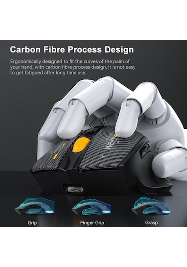 W601 Tri-mode Gaming Mouse 12800 Dpı, Rgb, Bt + 2.4ghz + Kablolu, Type-c Şarjlı Oyuncu Mouse 601