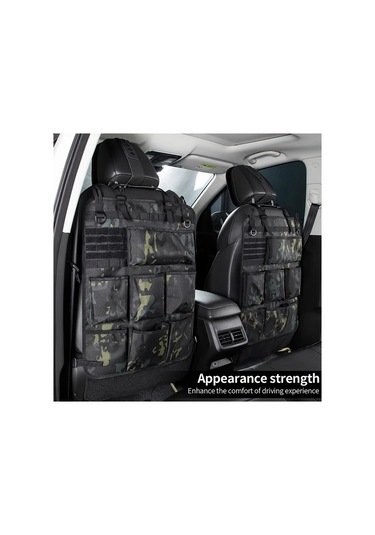 Chuangyinshop 8 Cep Tactical Molle Araç Koltuğu Organizer Army Green Araç Organizasyonu İçin Dayanıklı Haki Yeşili