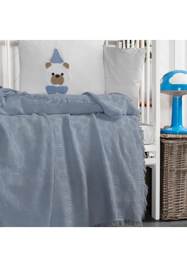 Kanz Bebek Waffle Müslin Nakışlı Pike Knz-021 Teddy