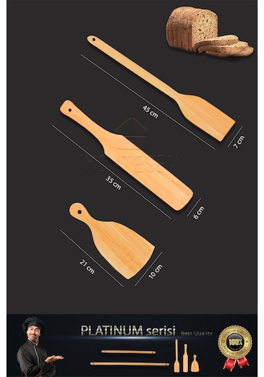Platinum Serisi Ahşap Hamur Açma Oklavası Börek Seti 5li Set Yn13