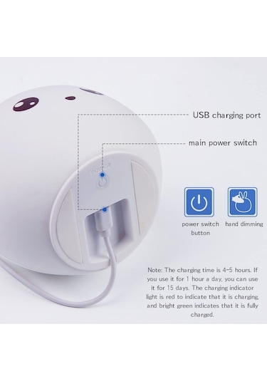 Kawaii Tavşan Lambası, Bebek Gece Lambası, Xixiran Gece Lambası, Dore