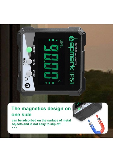 Lepmerk Ip54 4 90 Taşınabilir Dijital Eğim Ölçer Lcd Arka Yeşil