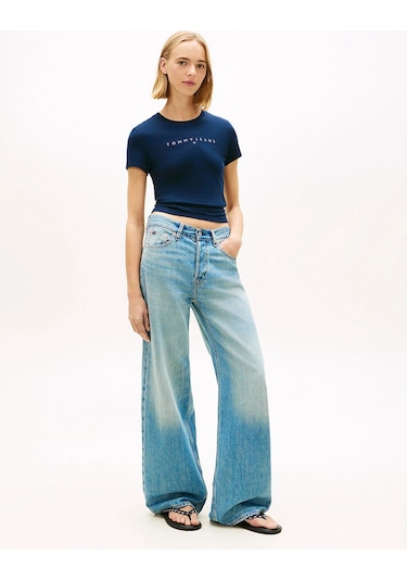 Tommy Jeans Kadın Tişört-dw0dw18398 Blue