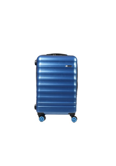 Vegmann Tartılı Scadel Mavi Orta Boy Valiz Mavi