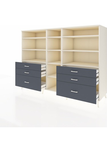 Kronos Dolap 10 Raflı 6 Çekmeceli 220x59x163 Aytaşı-aytaşı/antra Aytaşı-aytaşı/antrasit