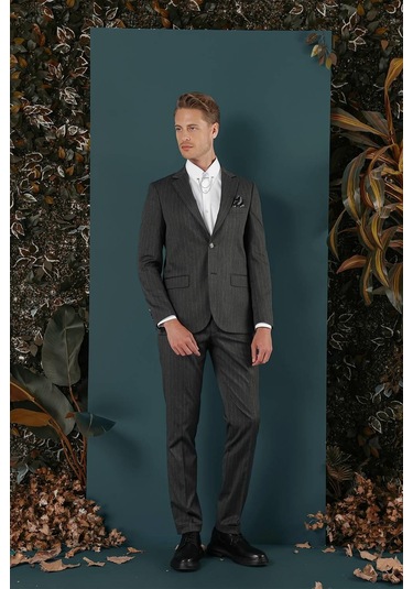 C 652 Slim Fit Füme Spor Ceket Füme