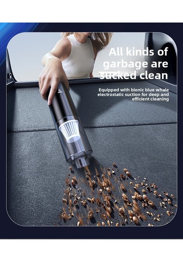 Araç İçi Küçük Yüksek Emişli Elektrikli Süpürge: Taşınabilir Şişirilebilir Çift İşlevli-beyaz