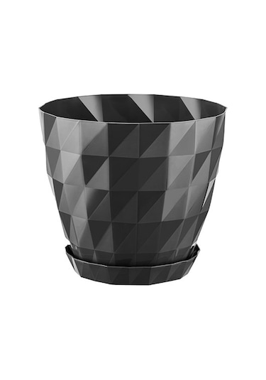 Modular Square Saksı 5 Adet - 1.85 Lt Siyah Dekoratif Saksı