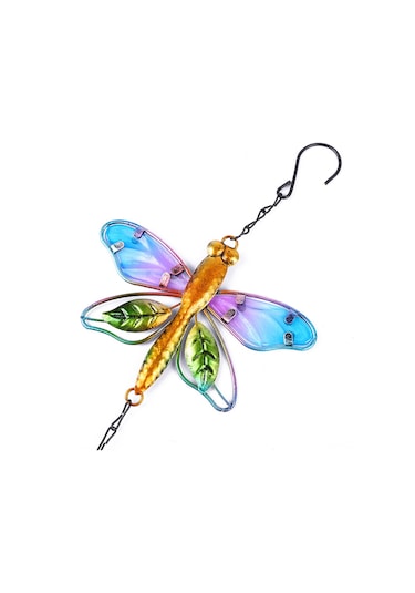 Geeroyoo Mavi Balık Kuşu Desenli Metal Ve Cam Çalgılı Rüzgar Çanları - Ev Bahçe Dekorasyonu, Stres Azaltıcı Ses, Hediye Özel