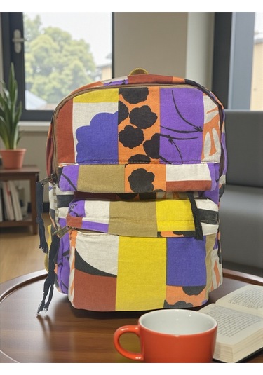 Kaliteli Salaş Küçük Boy Siyah Vintage Disayn Günlük Sırt Gezi Çantası 25x30cm Kırmızı