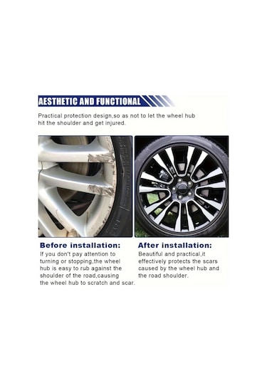 Willowhaven 1 Adet 8m Mavi Lastik Jant Koruma Şeridi, 9 Renk, Çarpışma Önleyici Dayanıklı