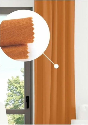 Oranj Ada Fon Perde Normal Pile 1'e 2,5 Pile-oranj Turuncu