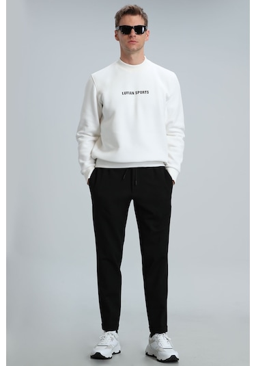 Lufian 112030113100510 Star Erkek Sweatshirt Kırık Beyaz