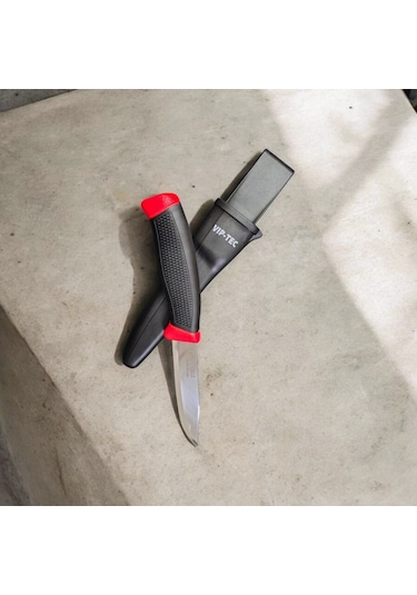 Vip-tec Vt875301 Çok Amaçlı Paslanmaz Çelik Bıçak/kamp Bıçağı Made İn Sweden Kırmızı - Siyah