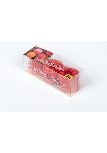 Çiçekli Mini Baton Mum 3 'lü 1.sınıf Kalite 001
