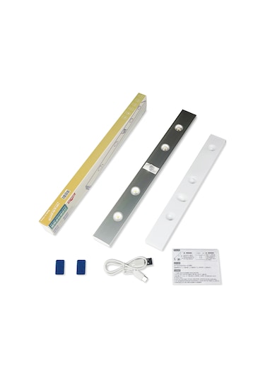 Dianziye Led İnsan Algılama Lambası, Kablosuz Şarjlı, 3-5m Algılama, 120 Açı, 3 Renk, 40cm, Otomatik Açık/kapat, Dolap-çekmece Için Beyaz