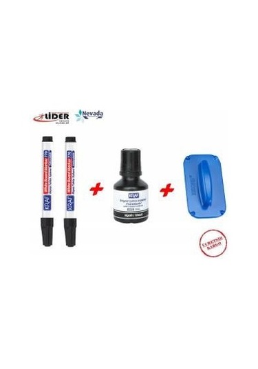 Kraf Tahta Kalemi 770 2 Adet Kalem +1 Adet 445G Mürekkep+1 Silgi Kırmızı