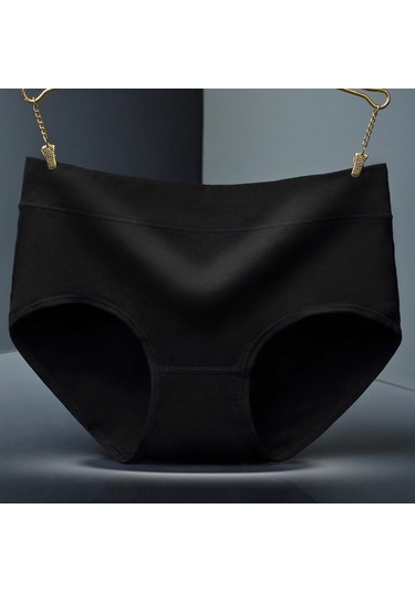 Kırmızı Orta Bel Kadın Saf Pamuk Nefes Alabilir Ve Moda Basit Düz Renk Üçgen Büyük Boy Saf Pamuk Kadın İç Çamaşırı Kırmızı