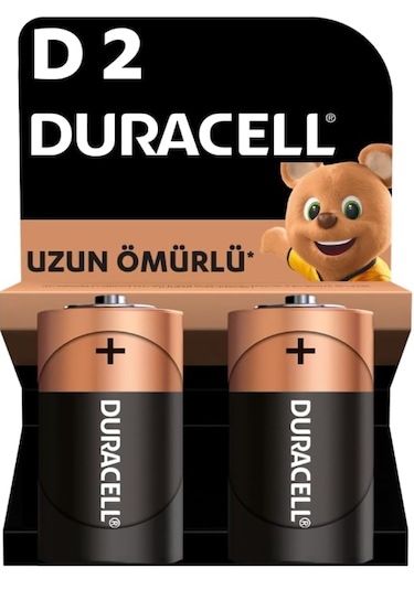 Duracell Alkalin D Piller, 2 Li Paket