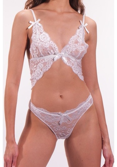 Nipora Kadın Transparan Dantelli Sütyen Takım Bralet Takım 1805