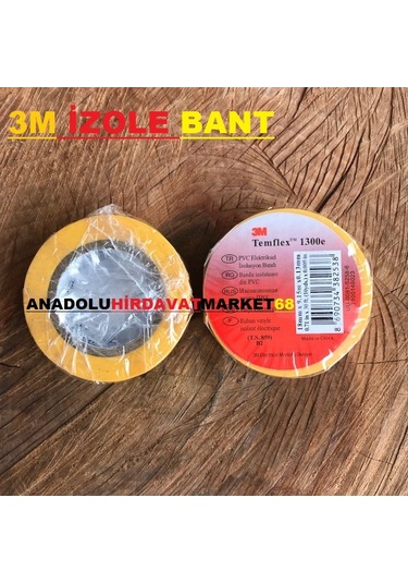 3M 18Mm İzole Bandı Elektrik Bandı 10Mt Kanal Bant Sarı 2Ad