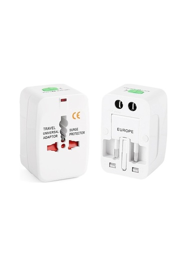 Hepsi 1 Arada Ab + Au + İngiltere + Abd Fiş Dünya Evrensel Seyahat Adaptörü Beyaz Diğer