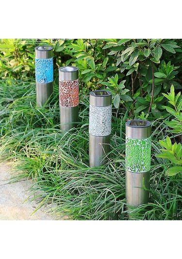 Silindir Çatlak Güneş Enerjili Çim Lambası Lı Sokak Gece Lam Çok Renkli