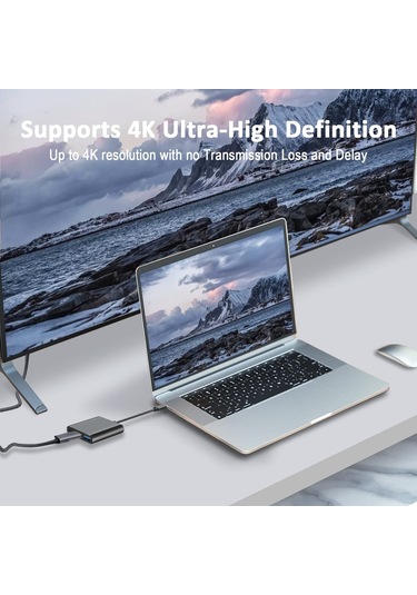 Singree "4k Usb-c Hdmı Adaptör - 3'ü 1 Arada Hızlı Şarj Ve Veri Aktarımı"