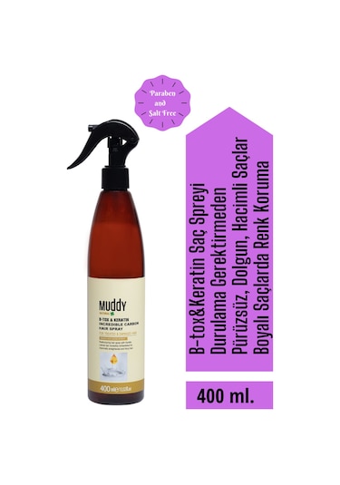 Muddy B-Tox & Keratin Onarıcı Acil Bakım Saç Spreyi 400 ML