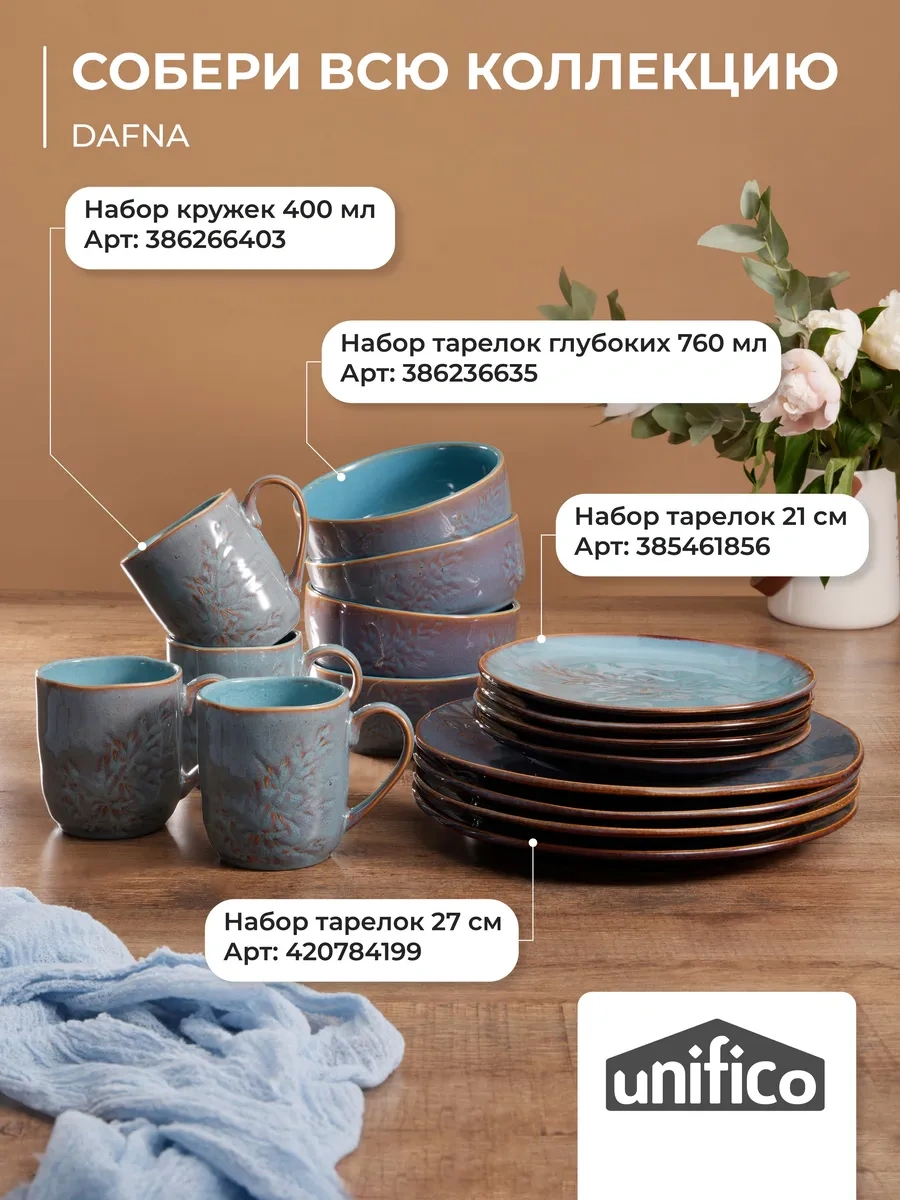 Unifico Dafna 27 Cm Yemek Tabağı Takımı 420784199 Mavi